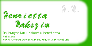 henrietta makszim business card